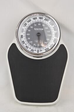 Salter Professional Scale 400LB Analog Floor Bathroom White Black Metal Lb/Kg